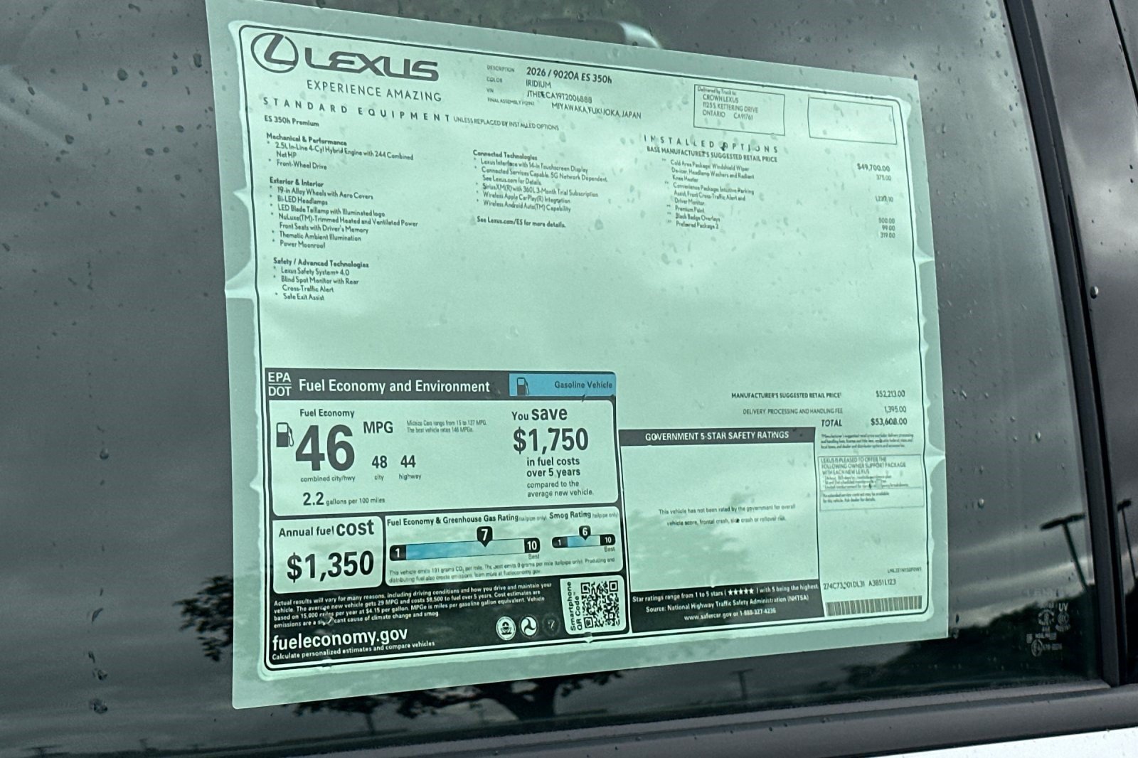 New 2026 Lexus ES 350h w/ Convenience Package FWD image 28