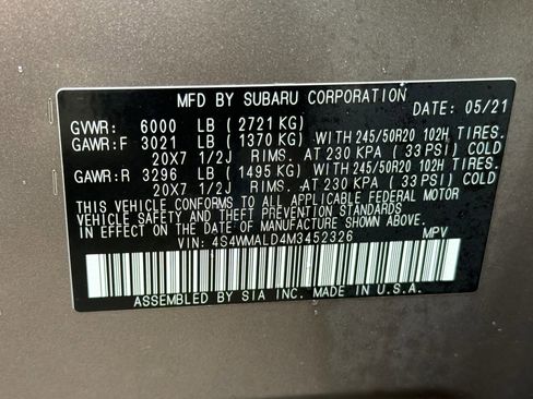 Used 2021 Subaru Ascent Limited w/ Technology Package image 30