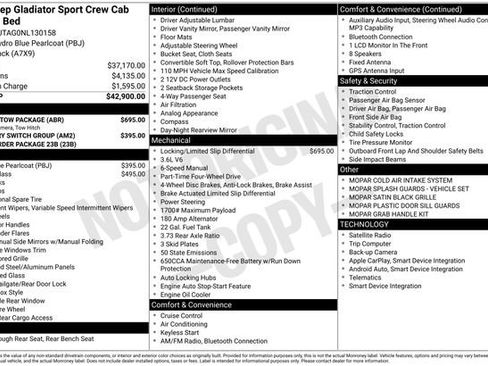 Used 2022 Jeep Gladiator Sport w/ Trailer Tow Package AWD/4WD image 35