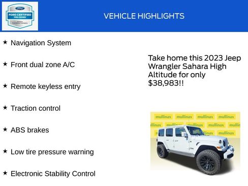 Used 2023 Jeep Wrangler Unlimited Sahara AWD/4WD image 18
