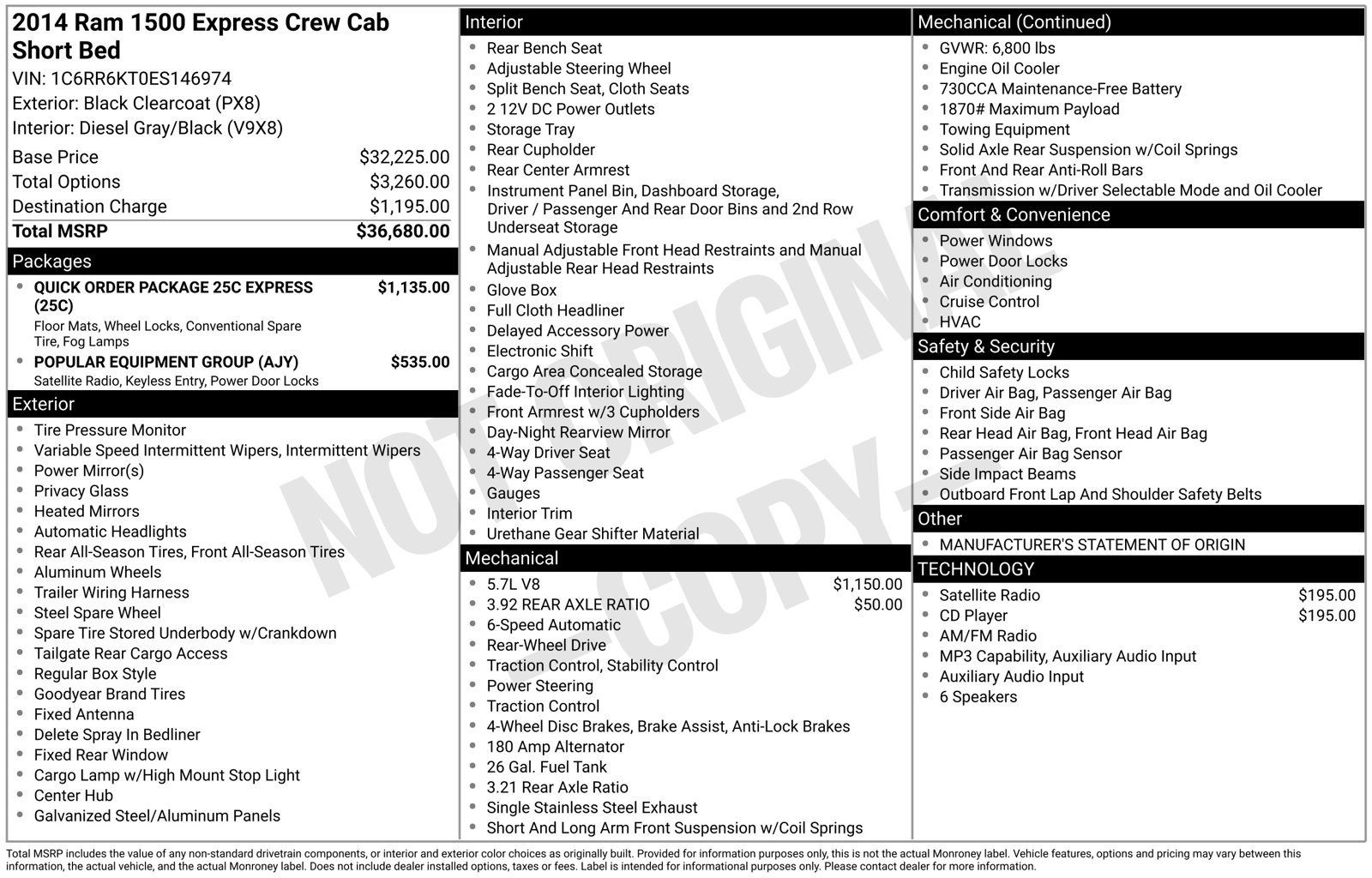 Used 2014 RAM 1500 Express RWD image 1