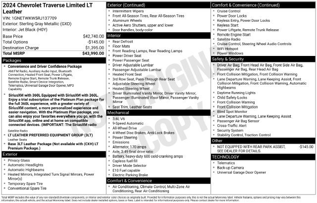 Used 2024 Chevrolet Traverse LT AWD/4WD image 35
