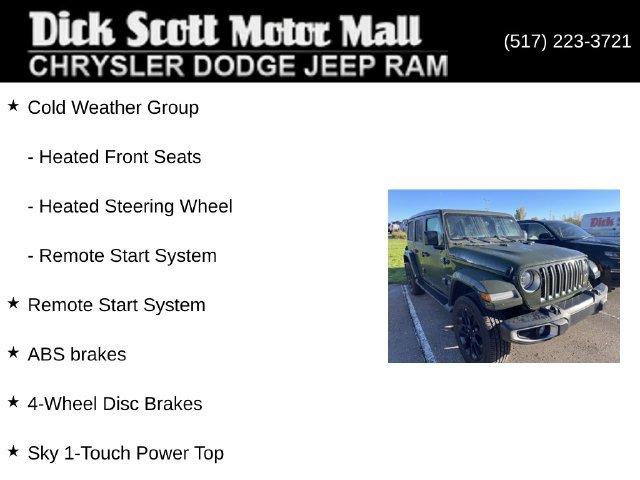 Used 2021 Jeep Wrangler Unlimited Sahara w/ Cold Weather Group AWD/4WD image 4