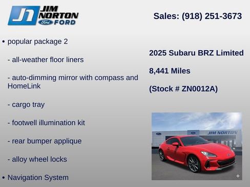 Used 2025 Subaru BRZ Limited w/ Popular Package 2 RWD image 11