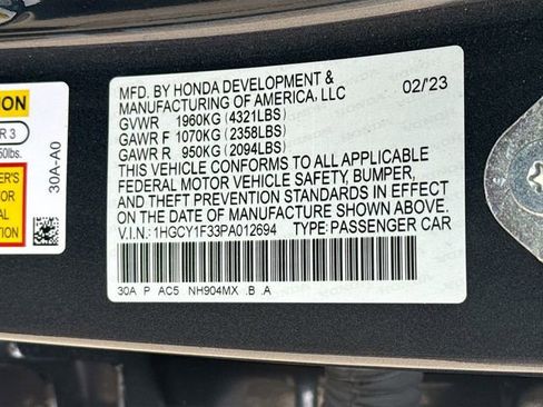 Certified 2023 Honda Accord EX image 30
