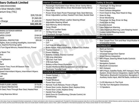 Certified 2025 Subaru Outback Limited AWD/4WD image 10