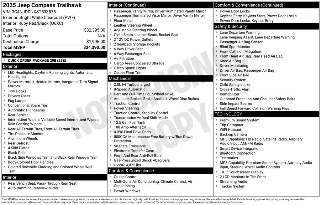 Certified 2025 Jeep Compass Trailhawk AWD/4WD image 48