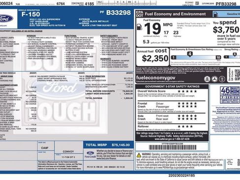 Certified 2023 Ford F150 Lariat w/ Equipment Group 502A High AWD/4WD image 49