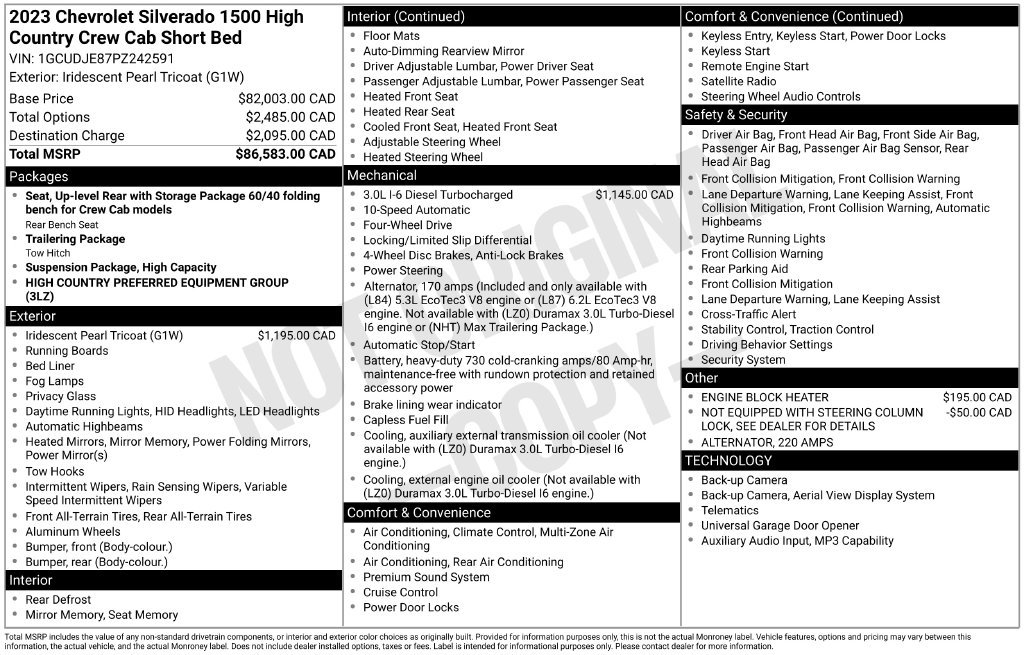 Used 2023 Chevrolet Silverado 1500 High Country AWD/4WD image 27