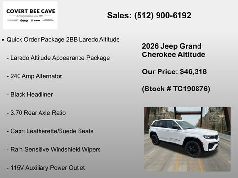 New 2026 Jeep Grand Cherokee Altitude AWD/4WD image 6