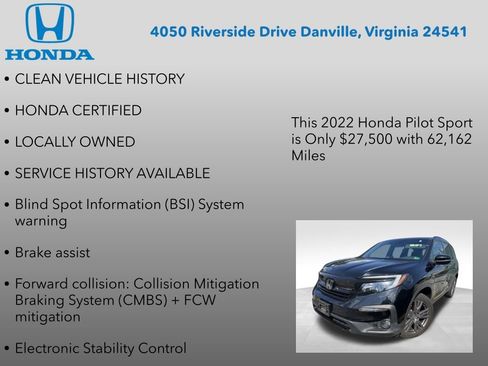 Used 2022 Honda Pilot Sport image 7