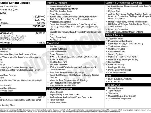 Used 2016 Hyundai Sonata Limited w/ Option Group 05 image 13