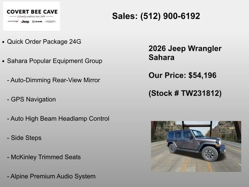 New 2026 Jeep Wrangler Sahara AWD/4WD image 6