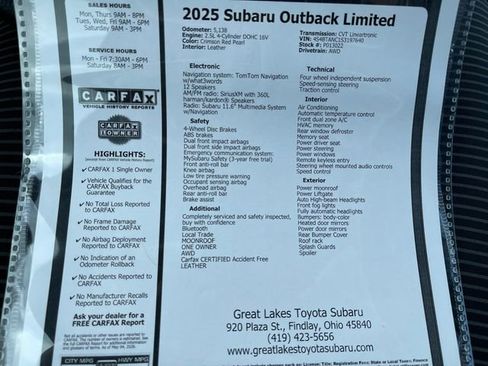 Used 2025 Subaru Outback Limited AWD/4WD image 29