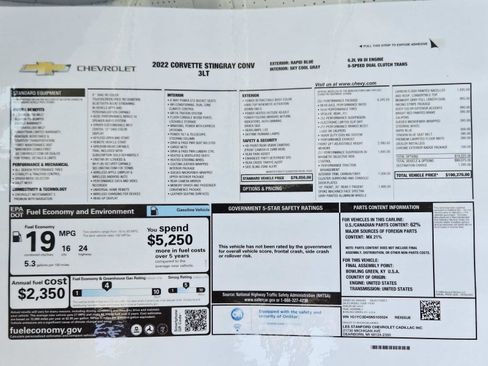 Used 2022 Chevrolet Corvette Stingray Premium Conv w/ Z51 Performance Package image 6