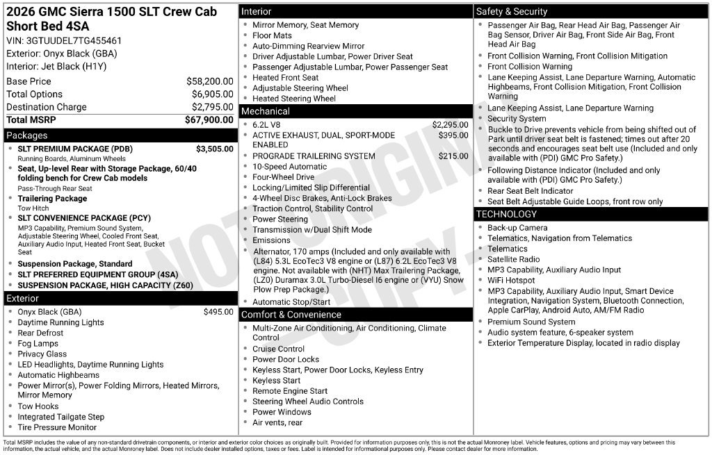 New 2026 GMC Sierra 1500 SLT w/ SLT Premium Package AWD/4WD image 5