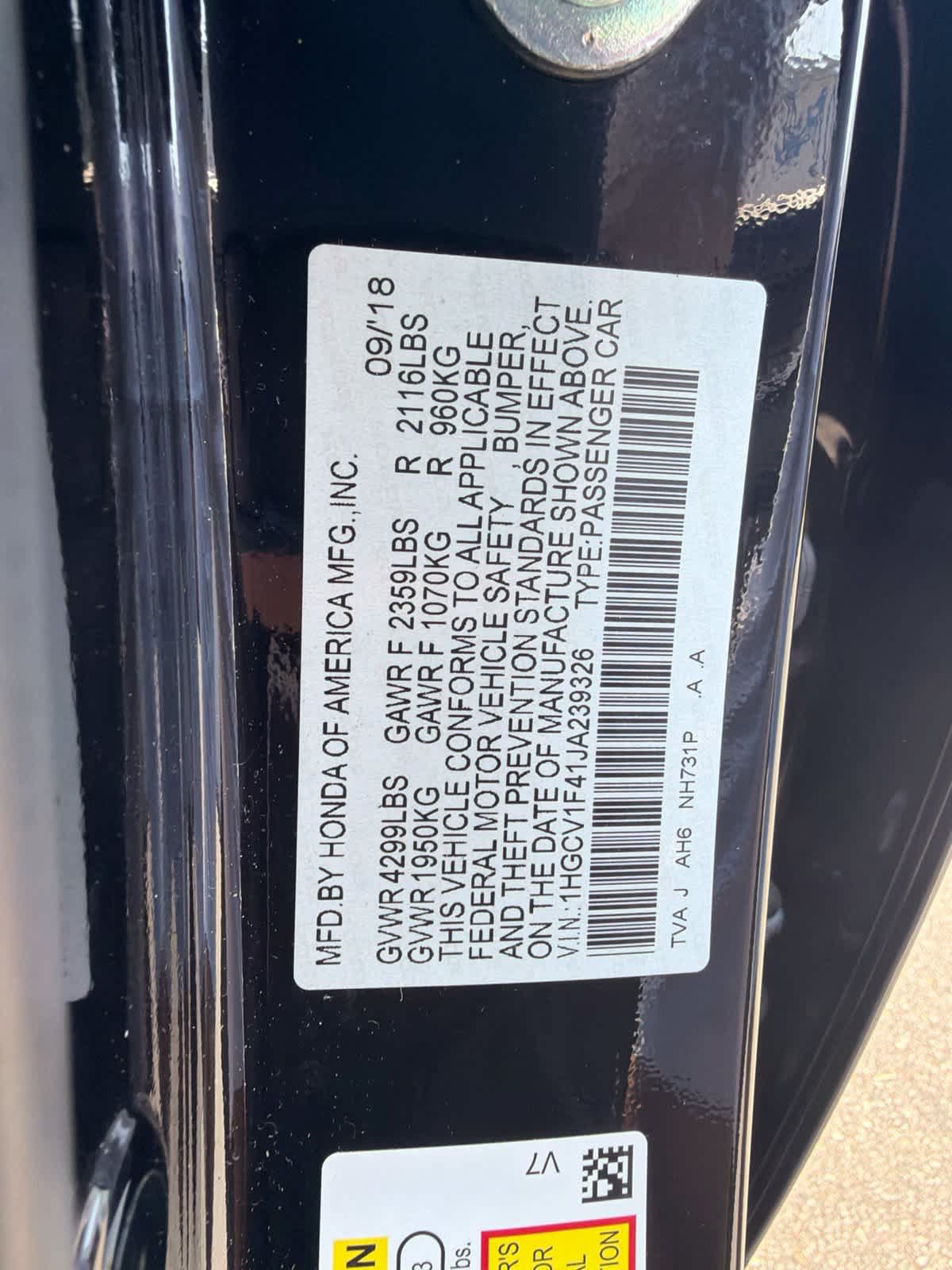 Used 2018 Honda Accord EX image 21