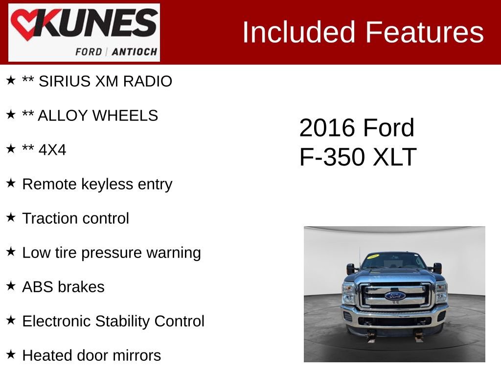 Used 2016 Ford F350 XLT w/ XLT Interior Package AWD/4WD image 3