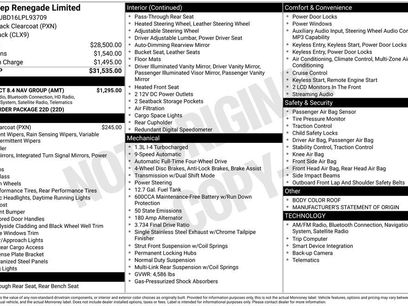 Used 2020 Jeep Renegade Limited w/ UConnect 8.4 Nav Group