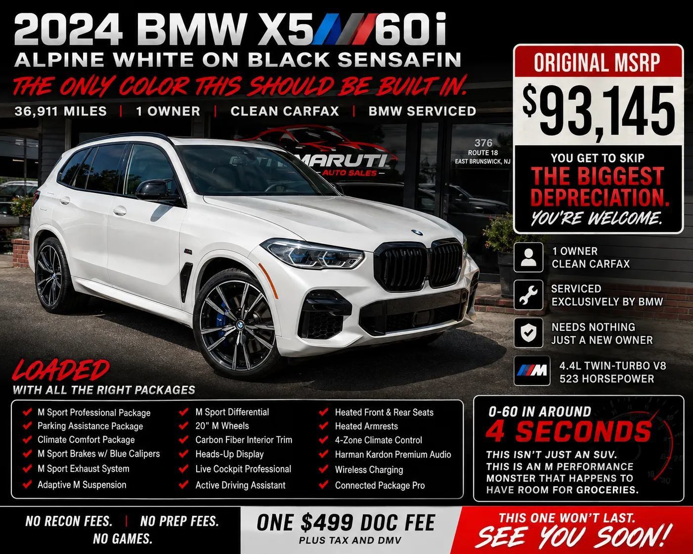 Used 2024 BMW X5 M60i w/ Climate Comfort Package AWD/4WD image 60