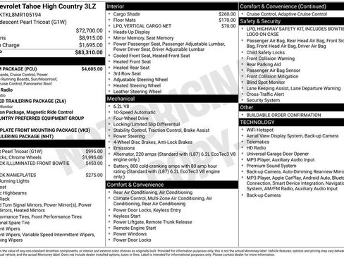 Used 2021 Chevrolet Tahoe High Country w/ Premium Package AWD/4WD image 10