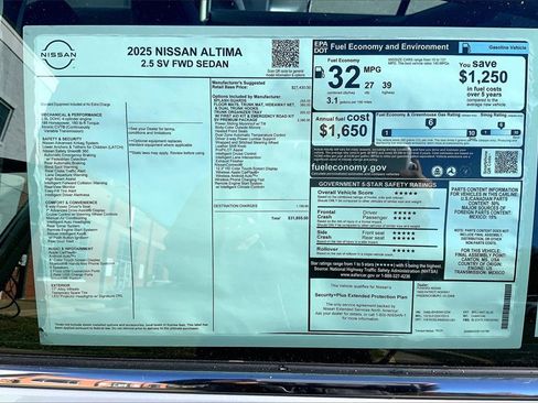 New 2025 Nissan Altima 2.5 SV w/ SV Premium Package image 14