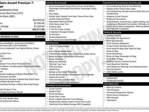 Used 2025 Subaru Ascent Premium w/ Popular Package #2 AWD/4WD image 4