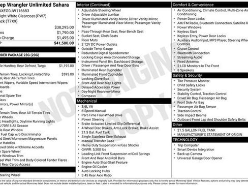 Used 2018 Jeep Wrangler Unlimited Sahara image 30