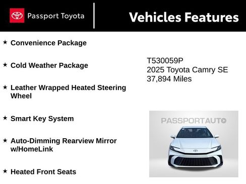 Used 2025 Toyota Camry SE w/ Convenience Package AWD/4WD image 11