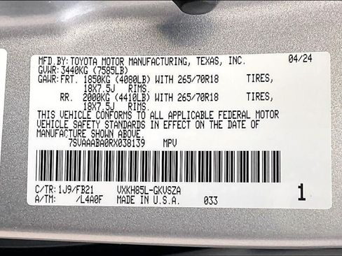 Used 2024 Toyota Sequoia SR5 w/ TRD Off-Road Package AWD/4WD image 66