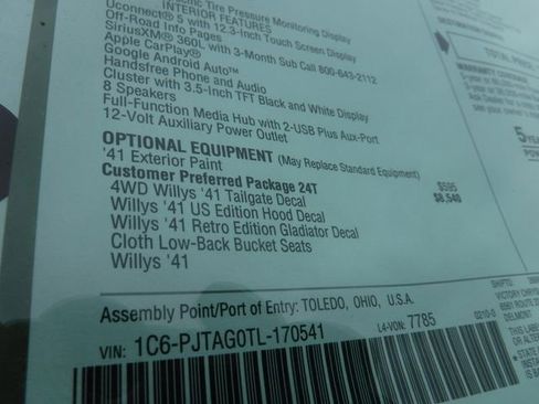 New 2026 Jeep Gladiator Willys AWD/4WD image 10