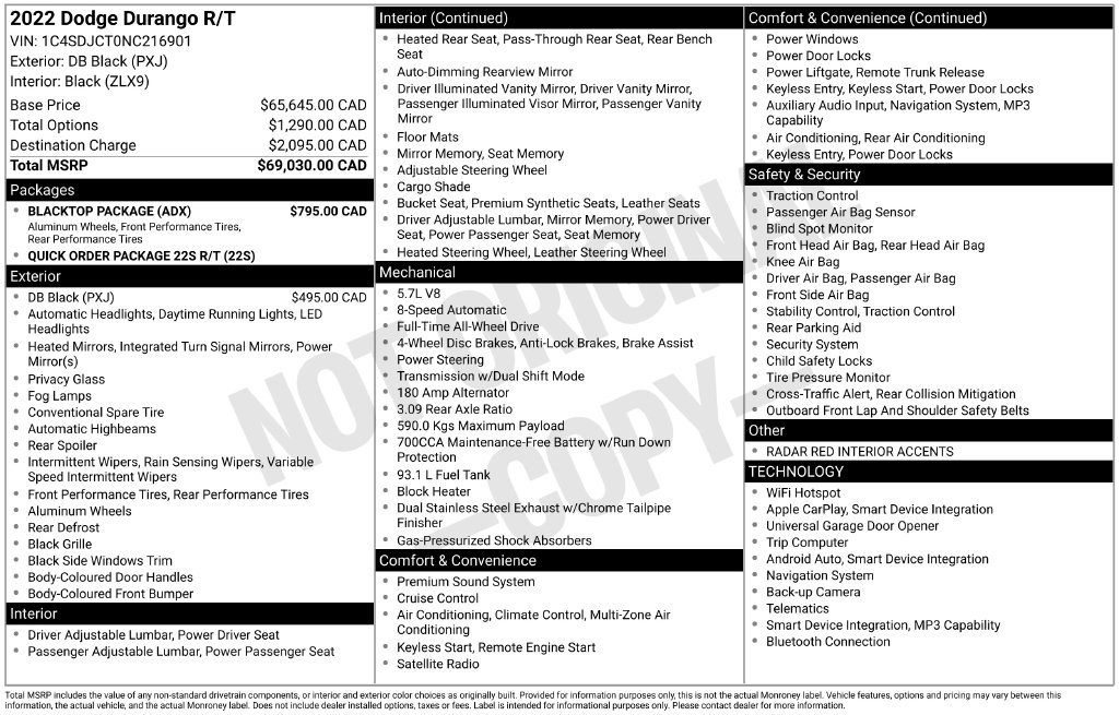 Used 2022 Dodge Durango R/T w/ Blacktop Package AWD/4WD image 49