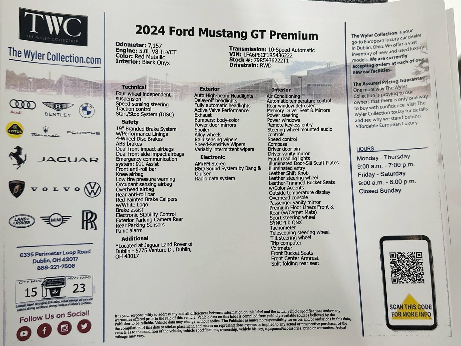 Used 2024 Ford Mustang GT Premium RWD image 42