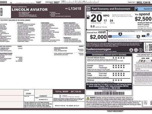 Used 2021 Lincoln Aviator Reserve w/ Equipment Group 201A AWD/4WD image 7