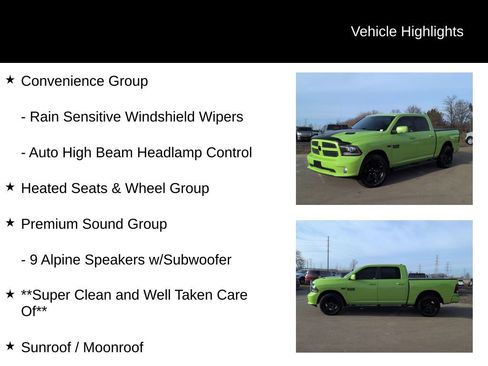 Used 2017 RAM 1500 Sport w/ Sublime Green Sport Package image 14