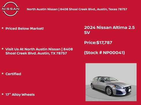 Used 2024 Nissan Altima 2.5 SV FWD image 12