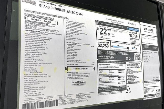 New 2026 Jeep Grand Cherokee Laredo X AWD/4WD image 14