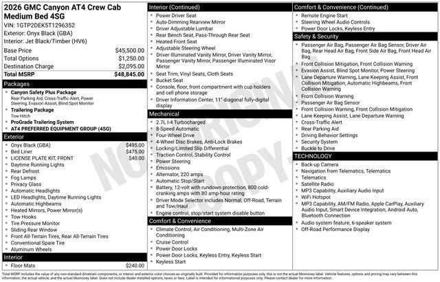 New 2026 GMC Canyon AT4 AWD/4WD image 28