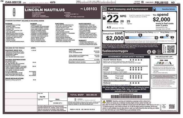 Used 2023 Lincoln Nautilus Reserve w/ Equipment Group 201A AWD/4WD image 5