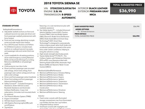 Used 2018 Toyota Sienna SE FWD image 2