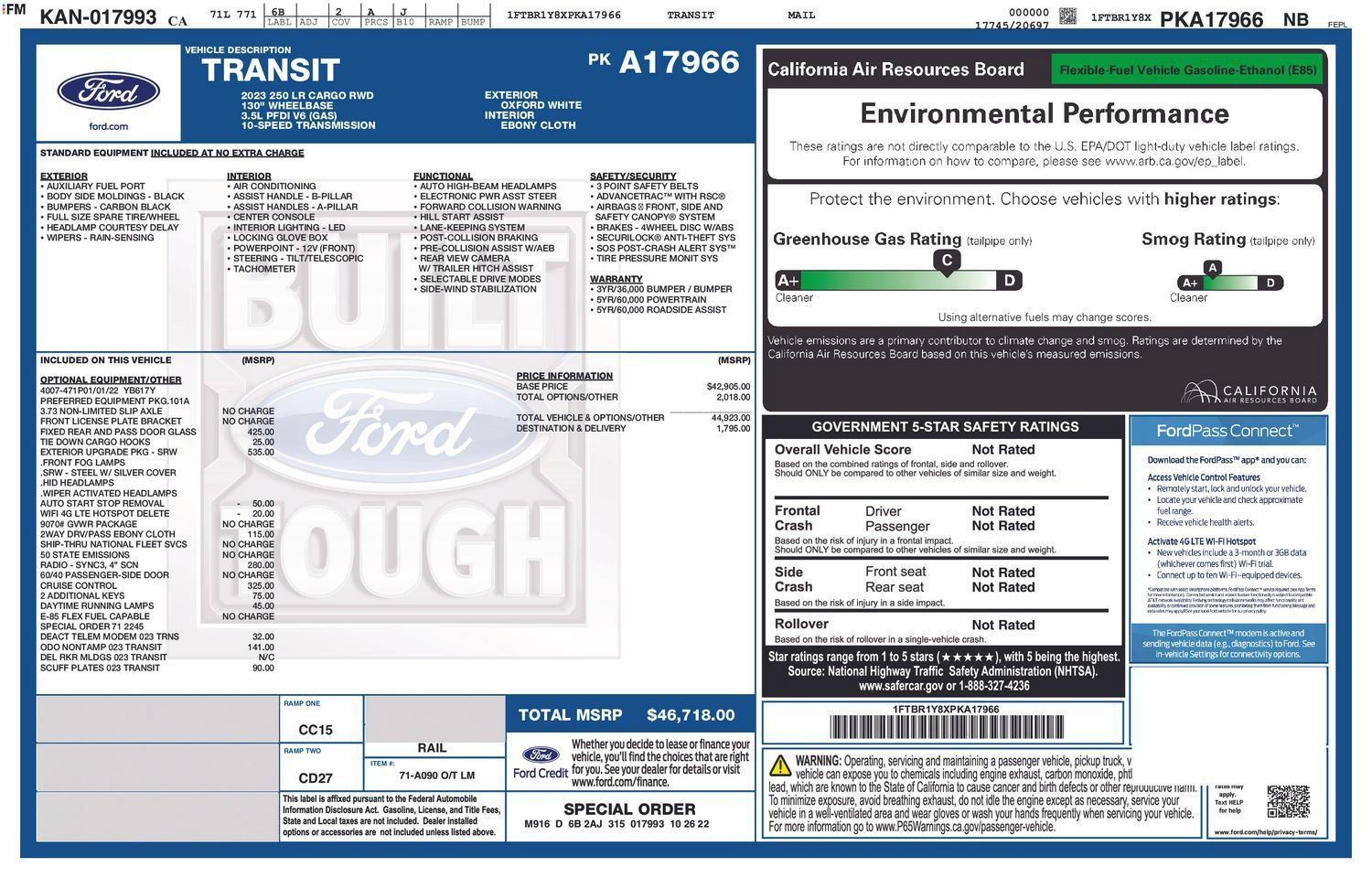 Used 2023 Ford Transit 250 Low Roof w/ Exterior Upgrade Package RWD image 32