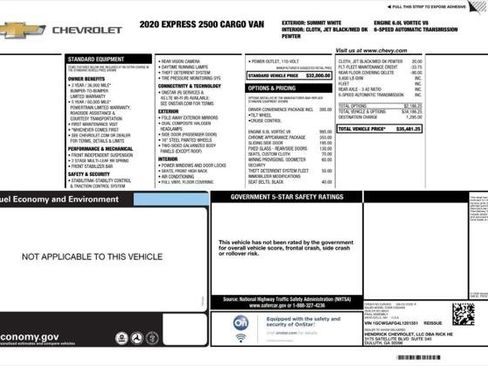 Used 2020 Chevrolet Express 2500 w/ Driver Convenience Package image 4