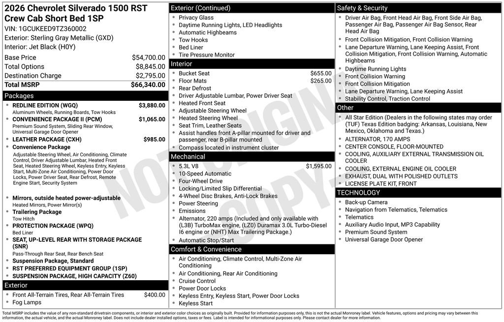 New 2026 Chevrolet Silverado 1500 RST w/ Redline Edition AWD/4WD image 25