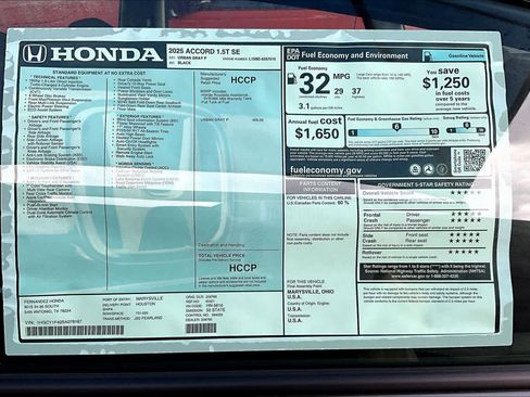 New 2025 Honda Accord SE image 18