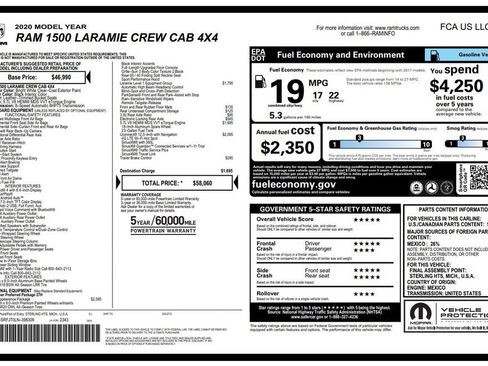 Used 2020 RAM 1500 Laramie w/ Sport Appearance Package AWD/4WD image 4