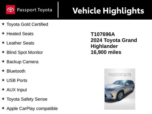 Certified 2024 Toyota Grand Highlander AWD Hybrid image 10
