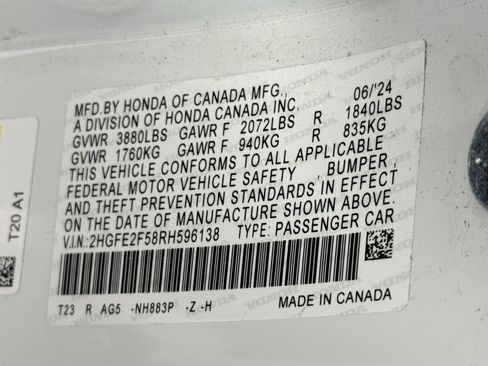 Certified 2024 Honda Civic Sport image 29