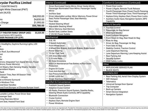 New 2026 Chrysler Pacifica Limited w/ Uconnect Theater Family Group image 6