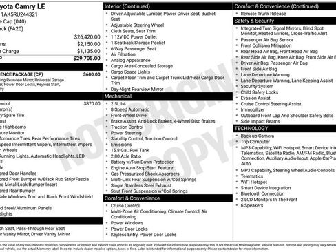 Certified 2024 Toyota Camry LE w/ Convenience Package FWD image 30
