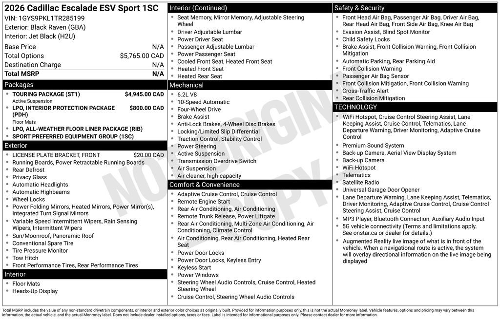 Certified 2026 Cadillac Escalade ESV Sport w/ Touring Package AWD/4WD image 42